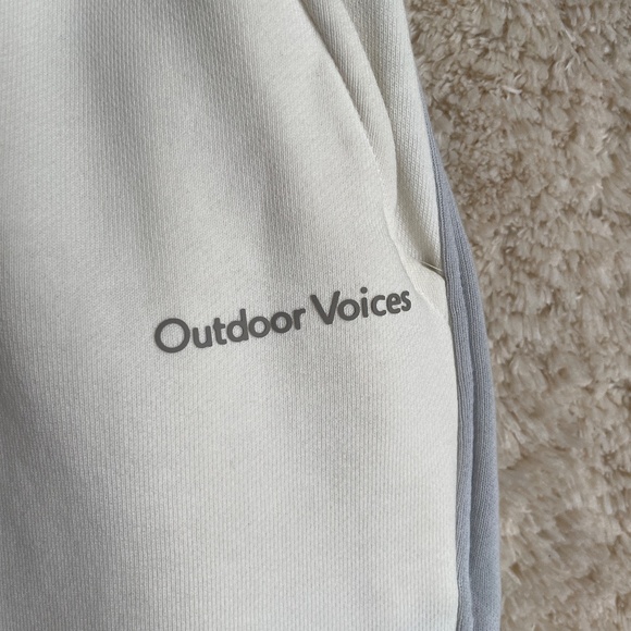 Outdoor Voices Jogger Womens XS Soft Cotton Two Toned Dove/Bone Activewear Pants - Picture 3 of 10